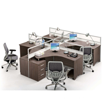 Modern office furniture workstation cluster for 4 person office computer workstation desk